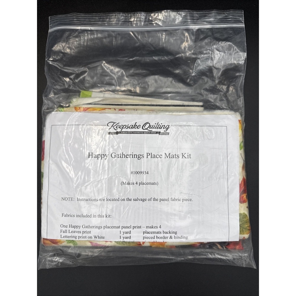 Keepsake Quilting Happy Gatherings Placemat Kit #1009934 Makes 4 Fall